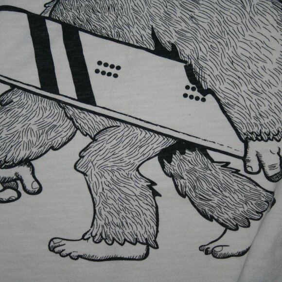 CARTERS YETI SNOWBOARD LONG SLEEVE TEE BOYS 6 CREAM EUC FUNNY GRAPHIC - Picture 5 of 11